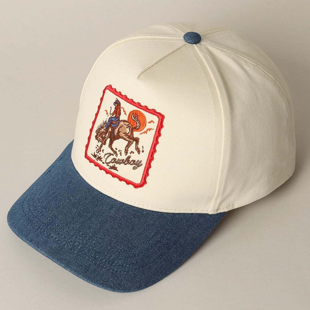 MIRMARU Embroidery Patch Two-Tone 5-Panel Trucker Baseball Cap for Men and Women
