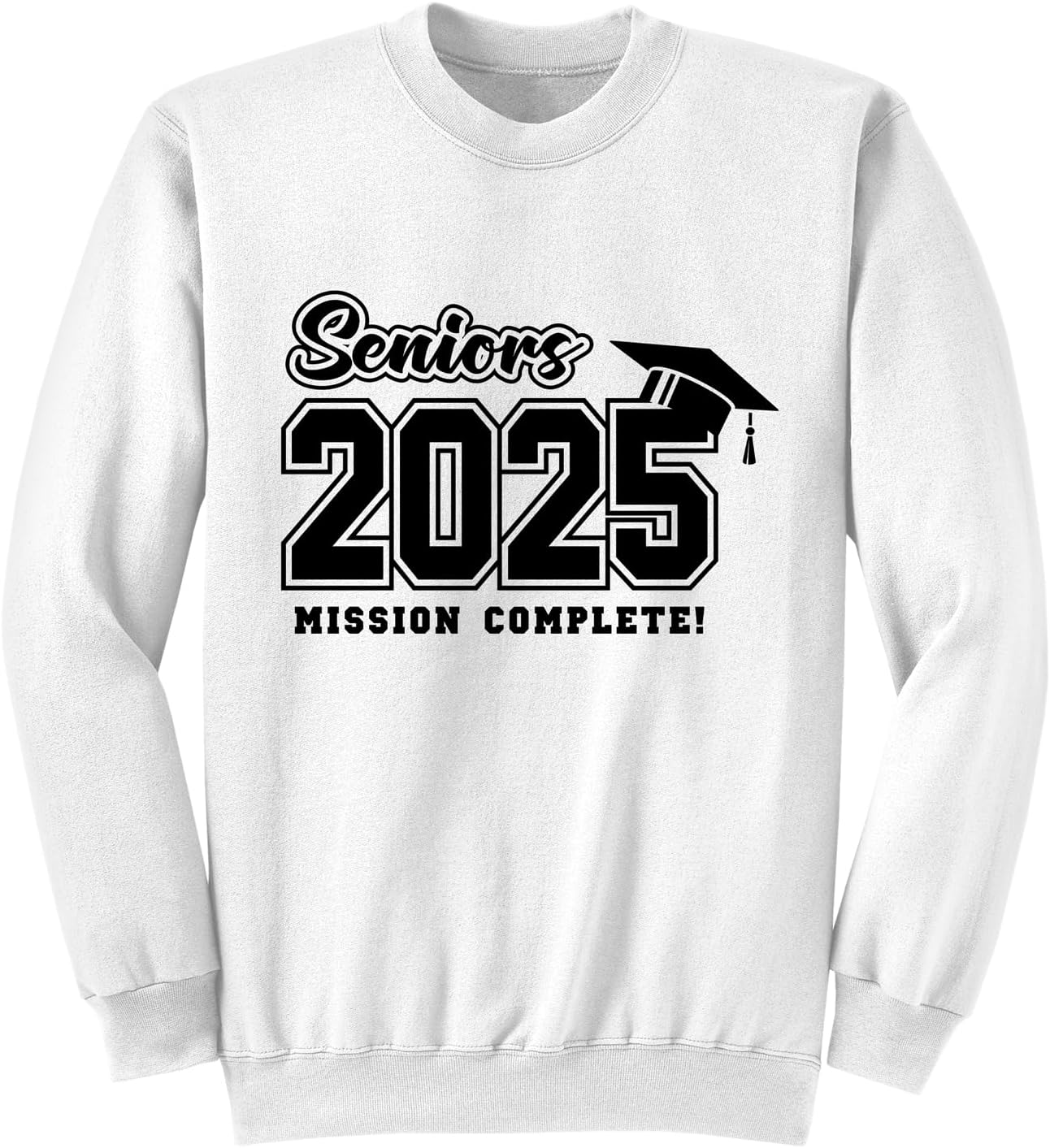 GotPrint Unisex Senior 2025 Mission Complete Sweatshirts, College Final Year Party Gifts, Crewneck Grad Sweaters Long Sleeves