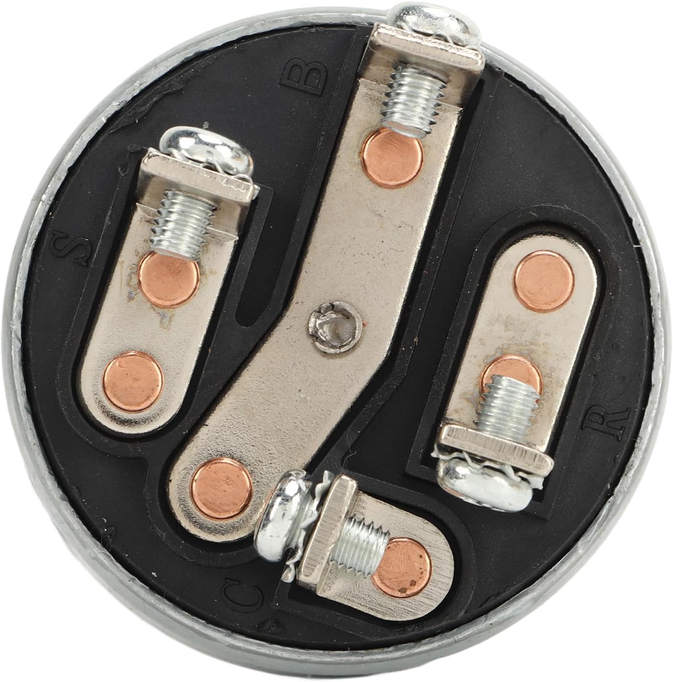 ด้านล่าง view of the Vbestlife 9W1077 9G7641 Ignition Starter Switch showing terminals B, S, R, C