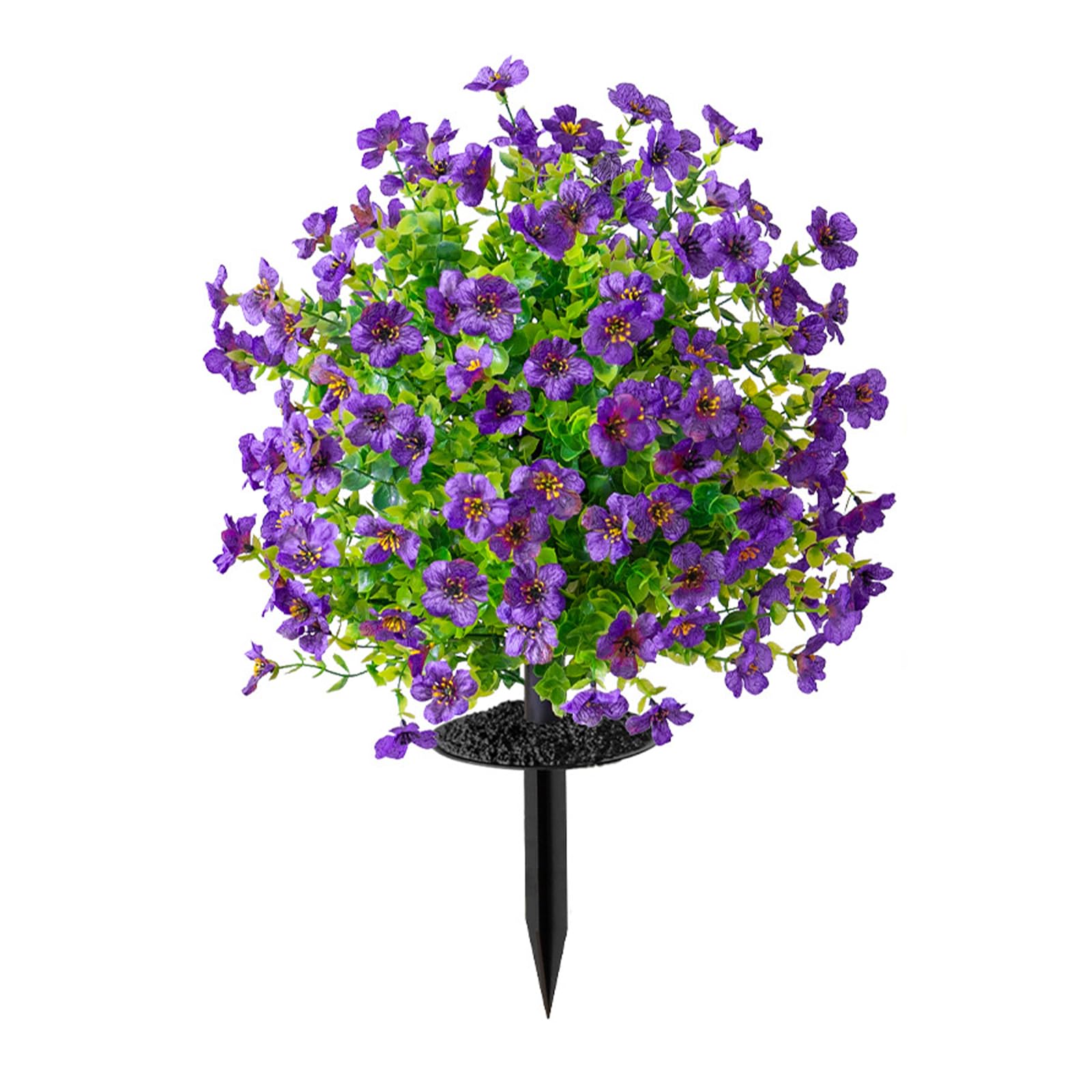 Piceioep Realistic Flower Stake Artificial Green Plant with Ground Stake for Garden Patio Yard Front Porch Indoor Decoration Fraudulent Gumtree Blossomy Arrangement