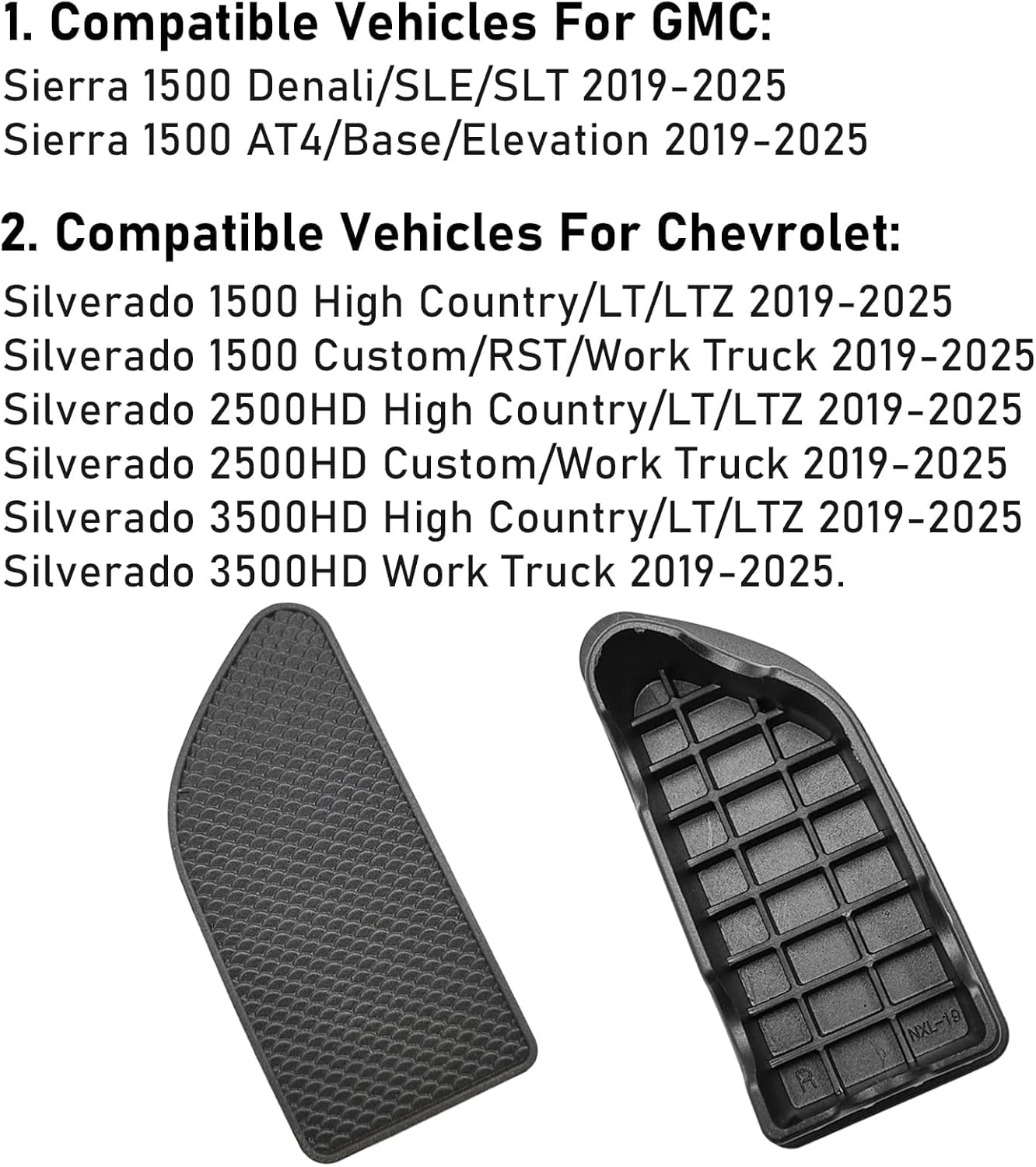 TTCR-II for GMC Sierra and Chevy Silverado Bed Rail Stake Hole Covers 2019-2025 2026, Truck Bonneau Covers Stake Pocket Plugs for Sierra Denali/SLE/SLT/AT4 and Silverado High Country/LT/LTZ (2 Packs)