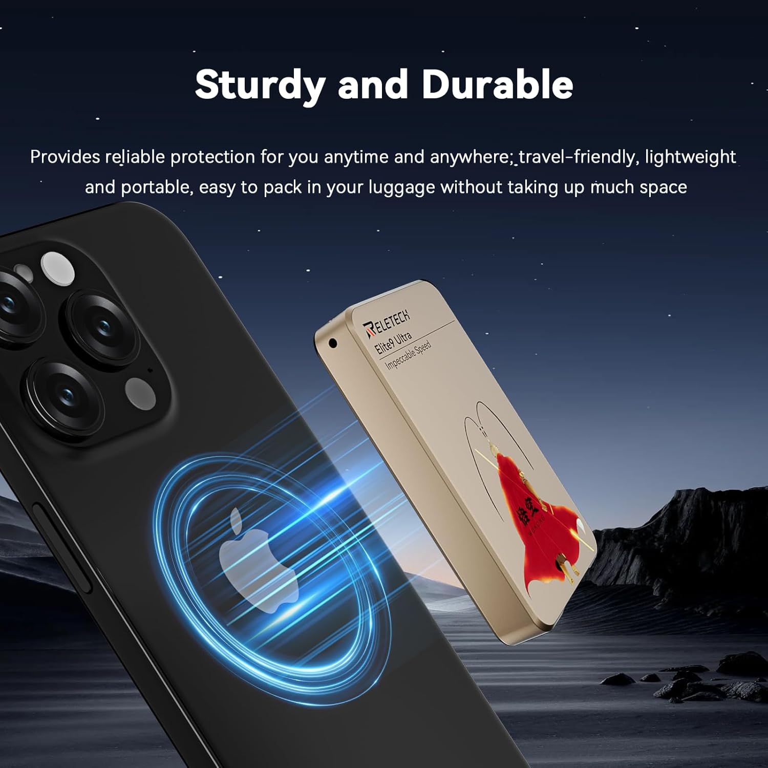 Magnetic Portable SSD, Up to 2000MB/s, Elite9 Ultra USB 3.2 Gen 2x2 External Solid State Drives Compatible w/Type-C Laptops,iPhone15,Smartphones,Tablets,PS5 (1, TB)