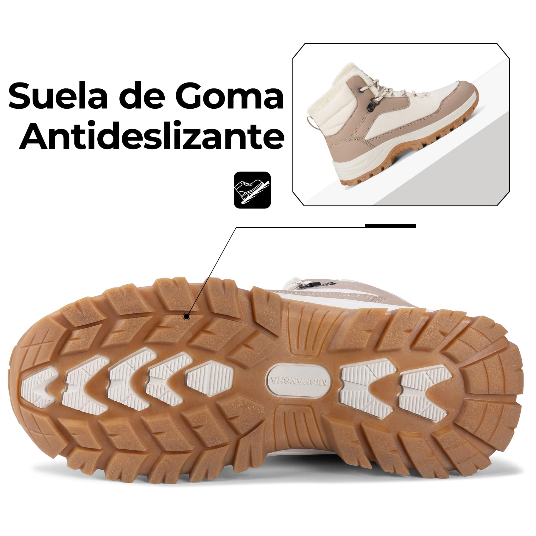 Mishansha Botas Mujer Invierno Cálidos Zapatos Senderismo Antideslizante Botines de Montaña 36-42 EU