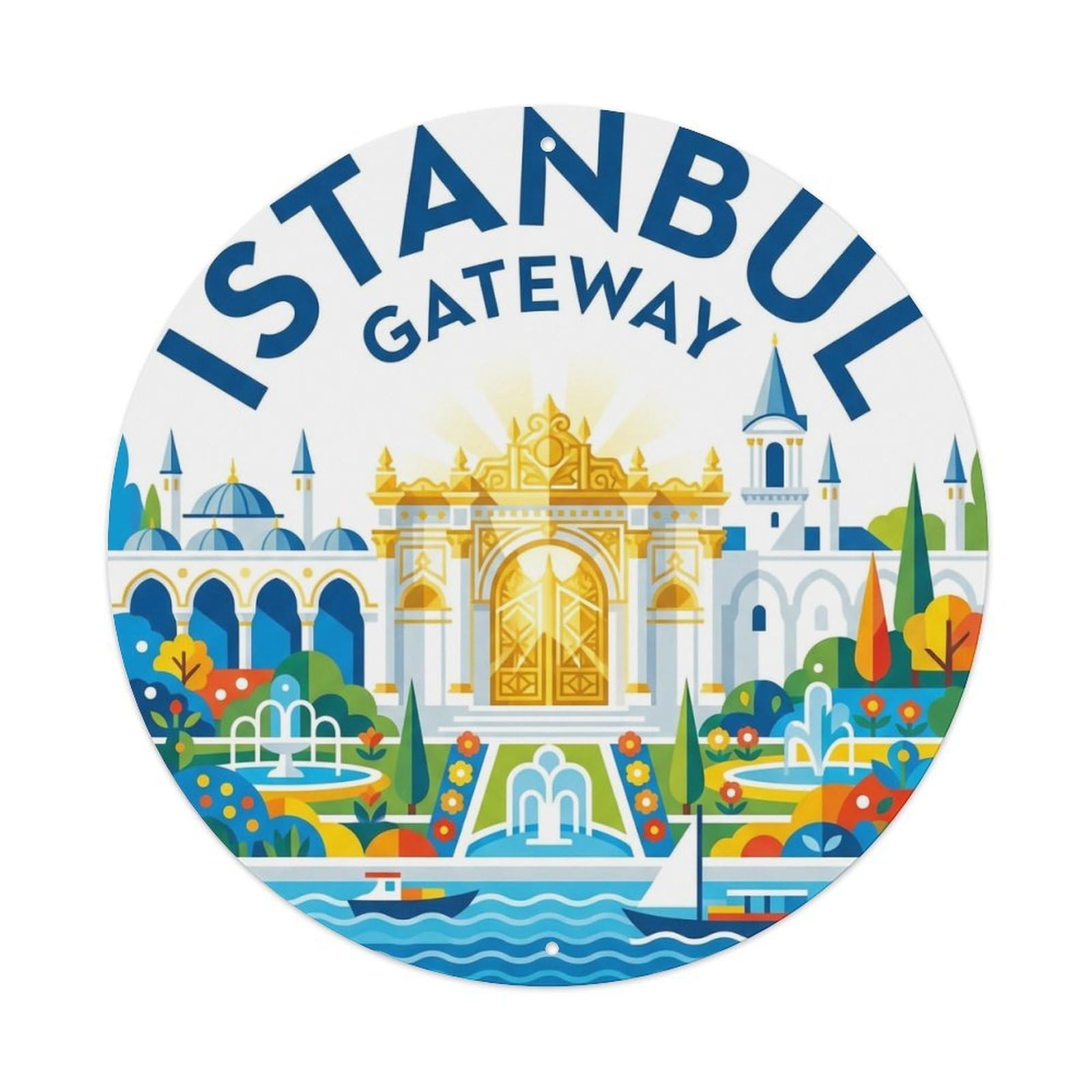 Este 8X8inch Style Vintage Travel Istanbul Turkey Gateway Metal Tin Sign
