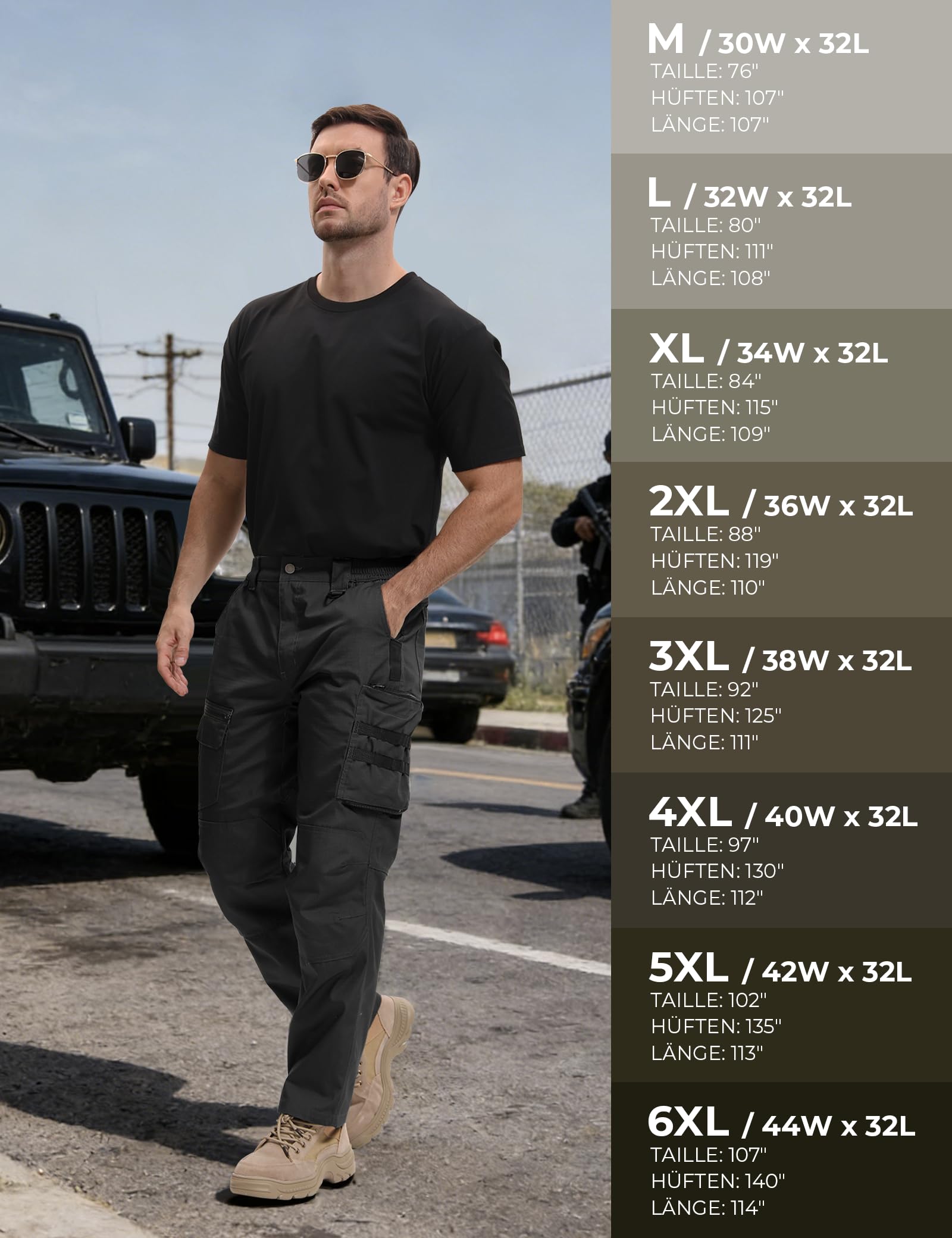 MOURCE Pantalones tácticos para hombre, resistentes al agua, de secado rápido, pantalones cargo para hombre, con 7 bolsillos, transpirables, para trabajo al aire libre, senderismo