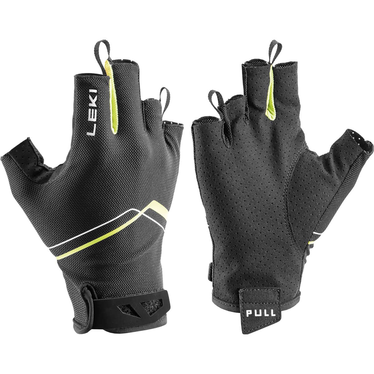 LEKI Multi Breeze Short Gloves, Black/Yellow-White, EU 11