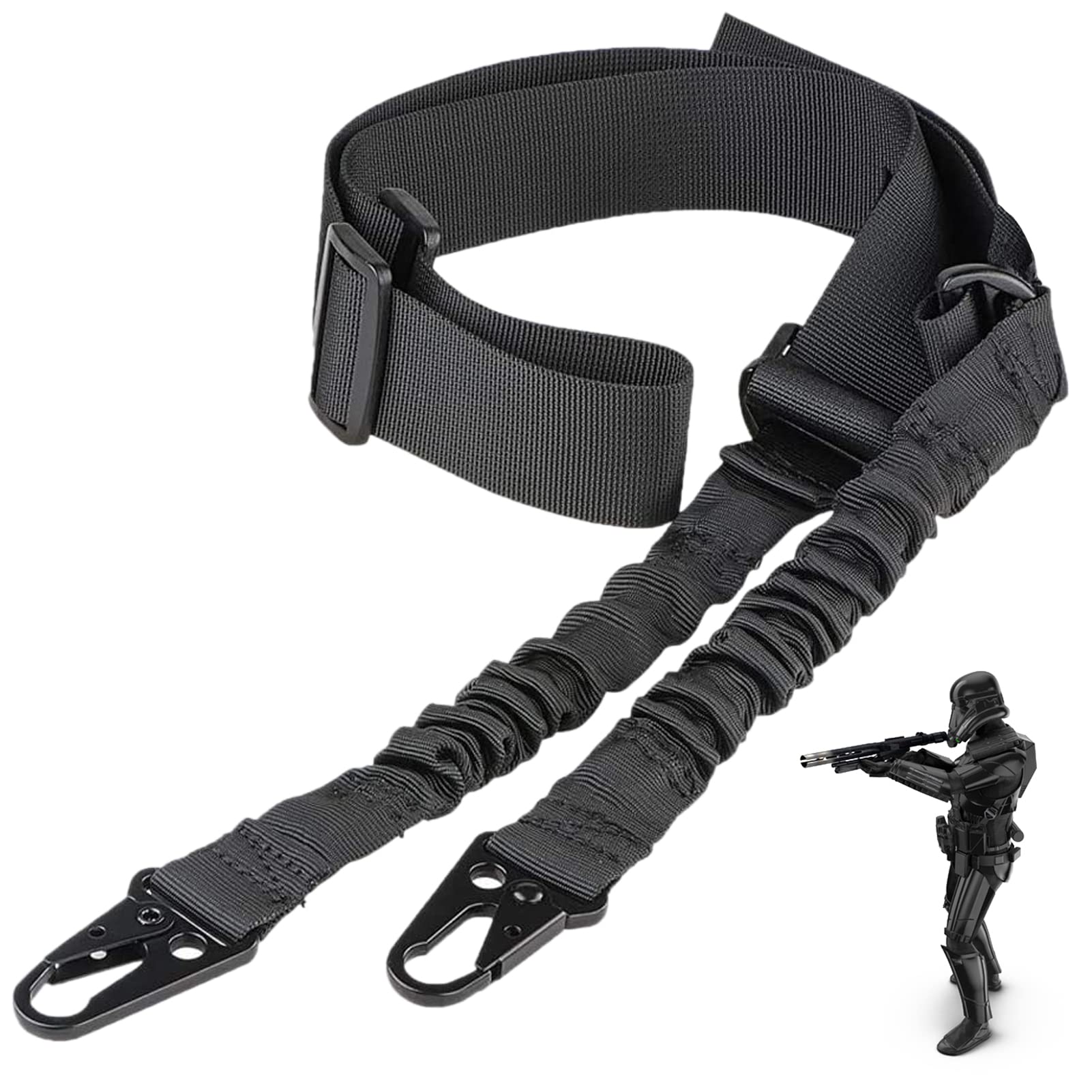 ZONSUSE Cinghia Fucile,Tracolla per Fucile Regolabili,Imbracature da Caccia,Cinghie per Airsoftn,con Gancio in Metallo, Rilascio Flessibile, Adatto per Softair, Caccia, All'aperto