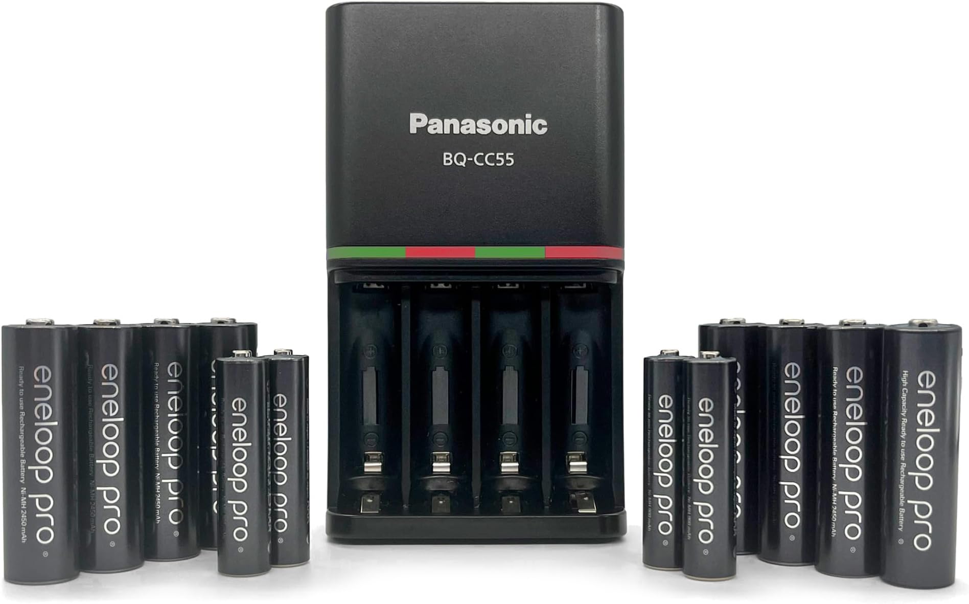 Eneloop Panasonic K-KJ55MC84CZ pro Power Pack; 8AA, 4AAA, and Advanced CC55 4-Hour Quick Battery Charger