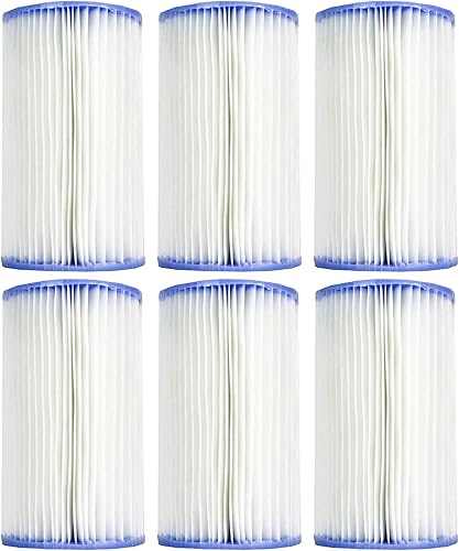 Intex 29005E - Cartucho de bomba de filtro de material Dacron de repuesto para piscina tipo B (6 unidades)