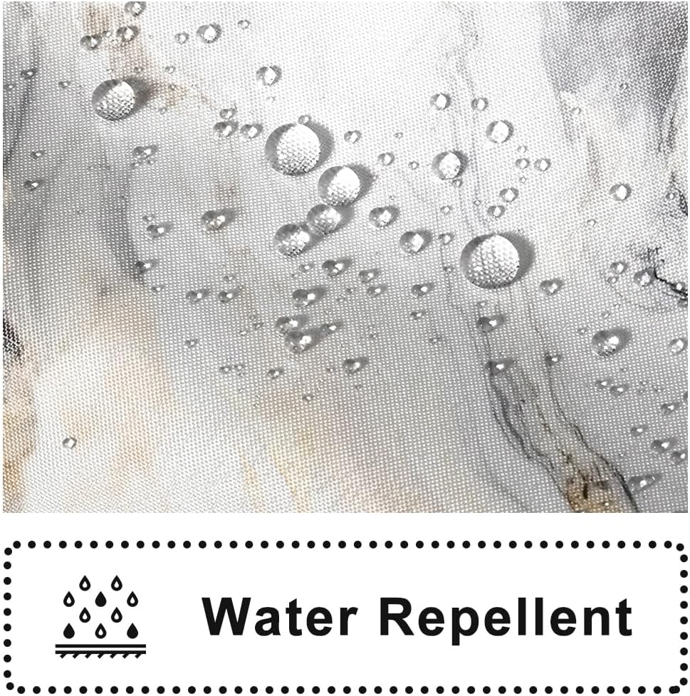 Grey and White Shower Curtain, Modern Grey Marble Shower Curtain for Bathroom Aesthetic Waterproof Shower Curtain Set with Hooks, 72x78 Inch