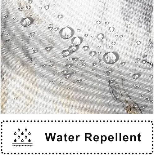 Miniatura 3 de Ruelvth Cortina de ducha pequeña, diseño de mármol blanco y gris, moderno, abstracto, impermeable, juego de cortina de ducha con ganchos, 36 x 72