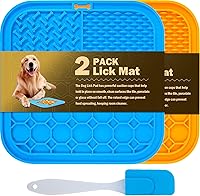 Vista 8 de Paquete de 2 alfombrillas para lamer para perros y gatos, alfombrilla de alimentación lenta para perros para baño, aseo y recorte de uñas