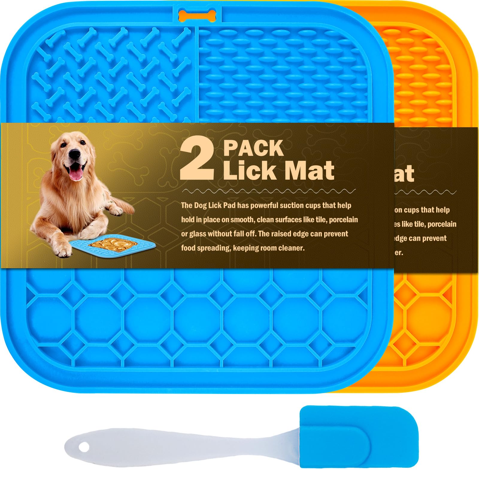 2 Pack Lick Mat for Dogs, Slow Feeder Licking Mat, Licking Pad with Suction Cups for Peanut Butter Food Treats Yogurt (B0CF3XWYD1) Amazon Price History, Amazon Price Tracker