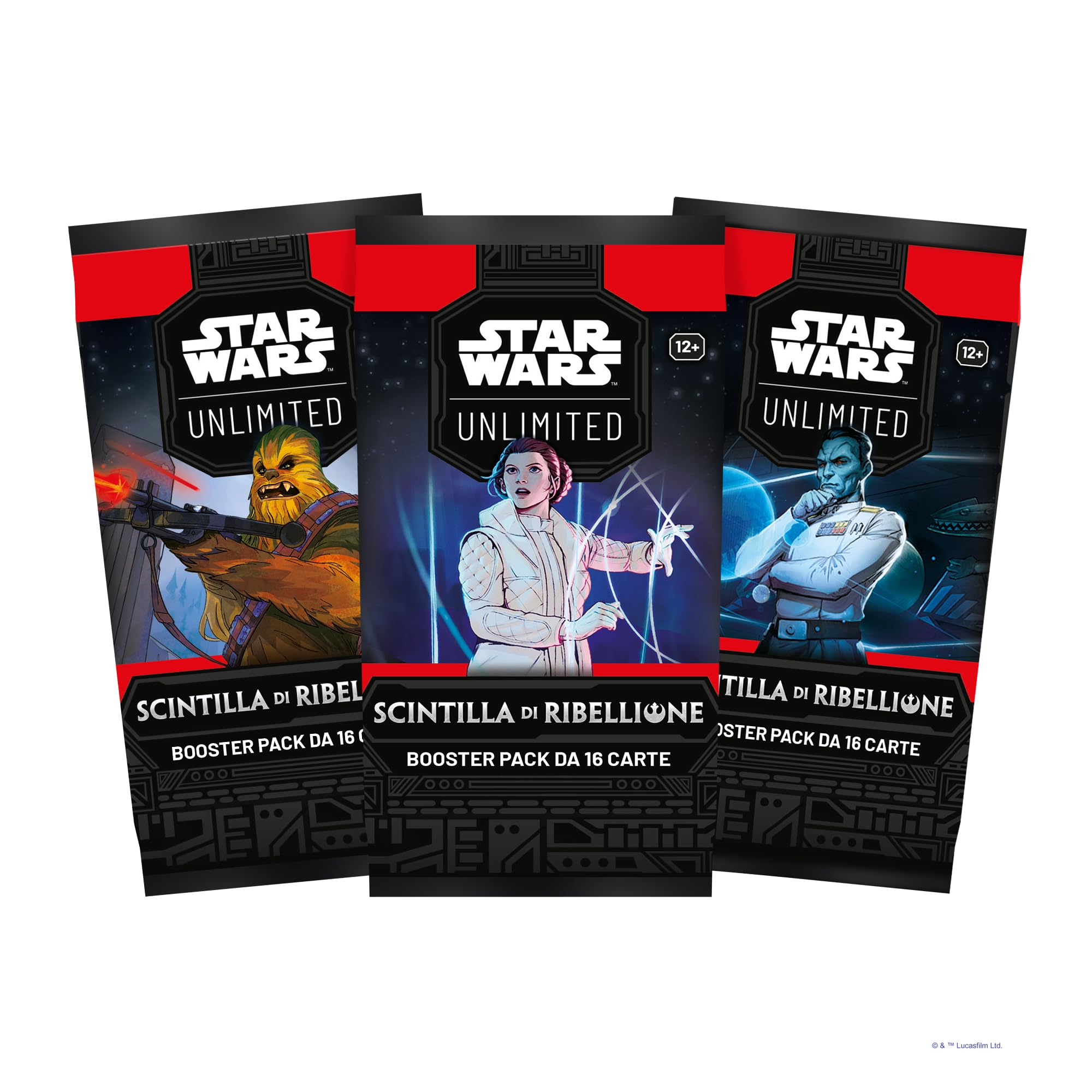 Asmodee Star Wars: Unlimited TCG Scintilla di Ribellione, BOOSTER DISPLAY (Set di 24 Booster Packs), Gioco di Carte Collezionabili per Bambini e Adulti, 12+ Anni, 2+ Giocatori, Ediz. in Italiano