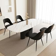 HENGJIANYI Dining Chairs Set of 4, Kitchen Chairs with Plastic Back, Black