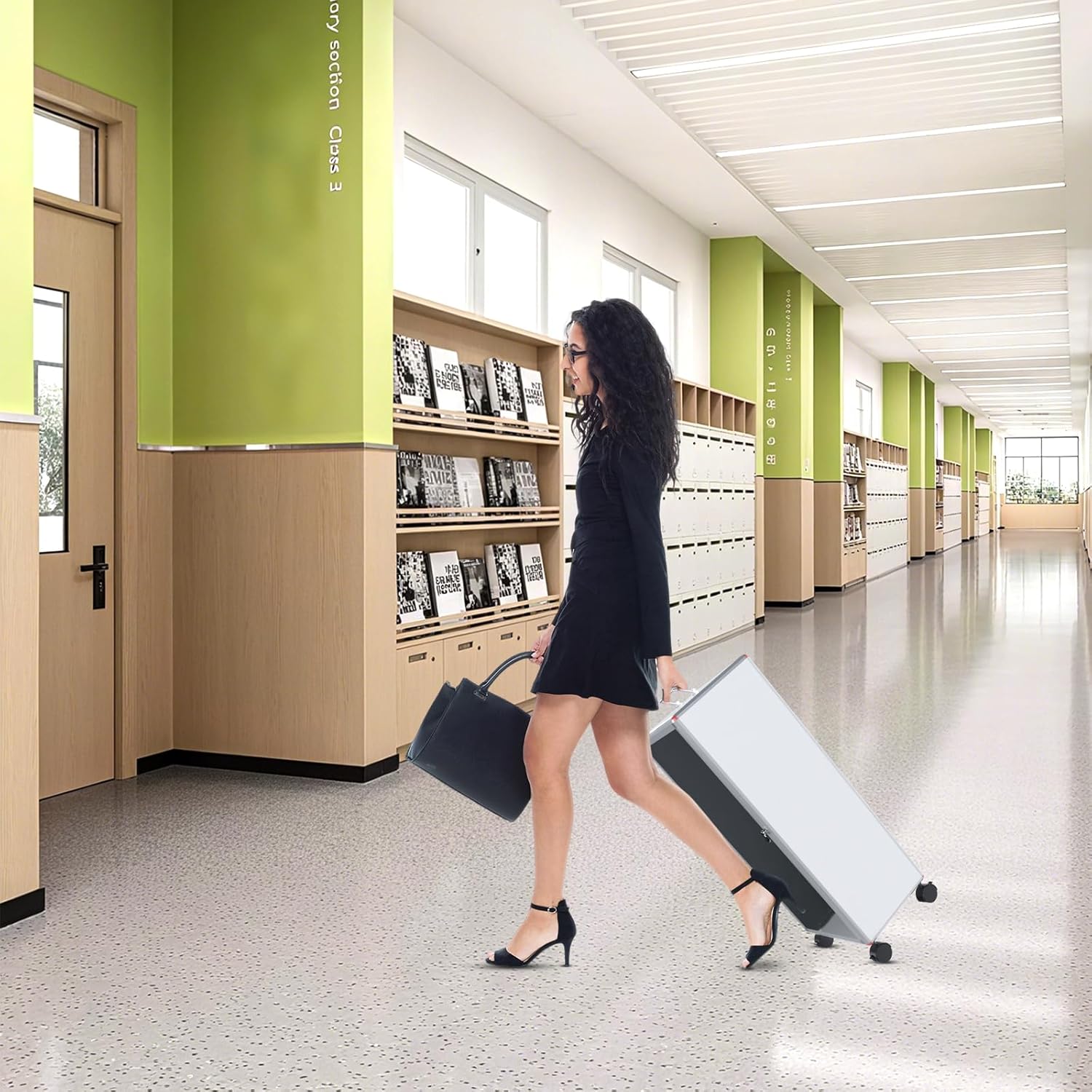 Heavy-Duty Aluminum Alloy Cell Phone Locker with Casters - Lockable & Numbered Slots, Ideal for Schools, Offices, and Classroom