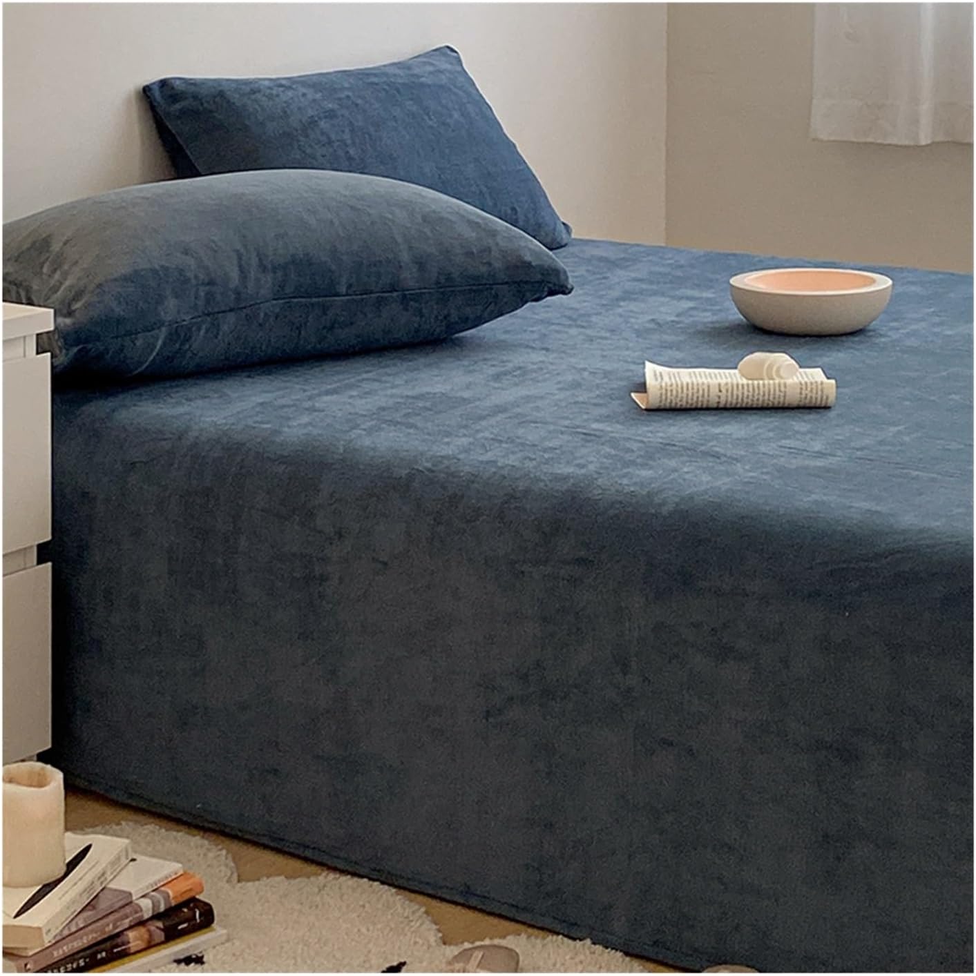 Flannel Flat Sheet Twin Full Queen King Size Bed Luxury Soft Cozy Plush Fleece Top Sheet Suitable for Fall Winter and Spring, 1 Pack - Thumbnail 2