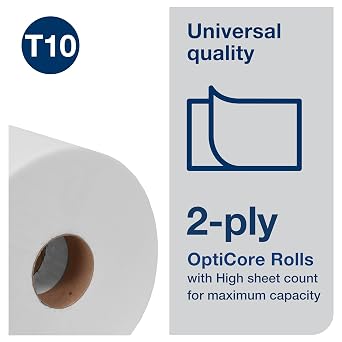 Tork OptiCore Mid-size Toilet Paper Roll T10, 12 x 2000 sheets, 160090