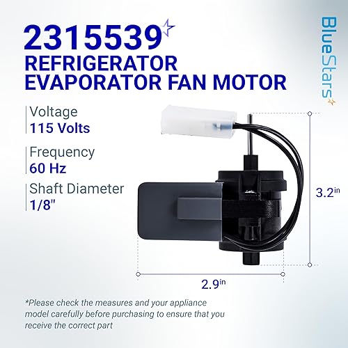 Miniatura 2 de BlueStars Reemplazo actualizado del motor del ventilador del evaporador de refrigerador 2315539, compatible con refrigeradores Whirlpool y Kenmore,