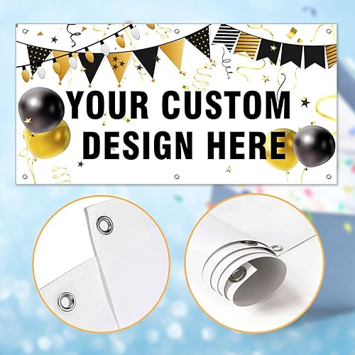 Miniatura 4 de Pancartas y letreros personalizados personalizados de graduación y cumpleaños con texto fotográfico, para decoraciones de fiestas, negocios, rojo y