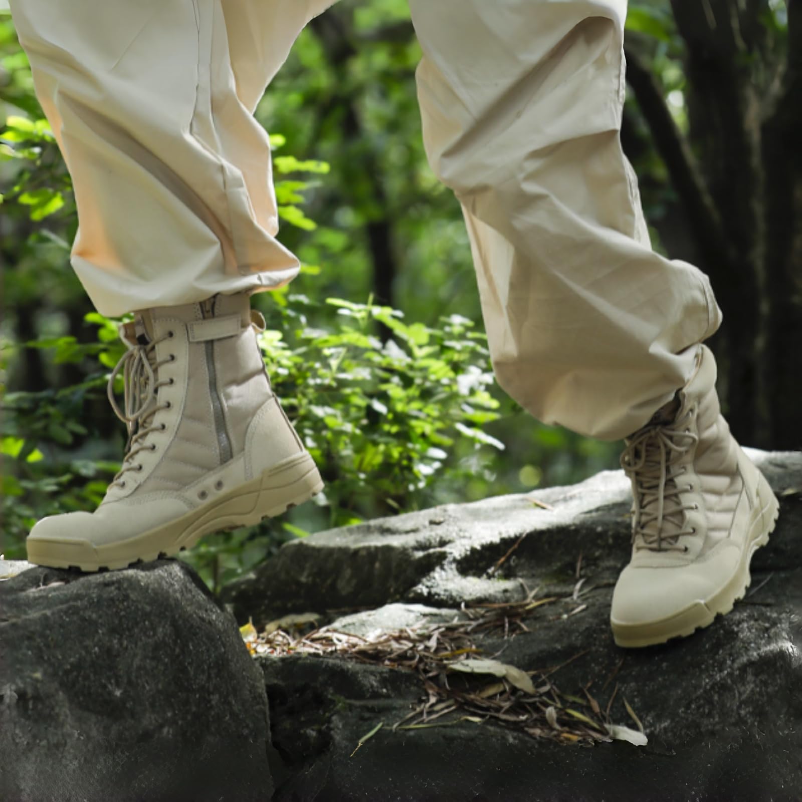 Botas de entrenamiento, botas de camping, botas tácticas de senderismo, botas de montaña resistentes a los golpes y a los golpes, botas de combate con suela de goma resistente al desgaste.