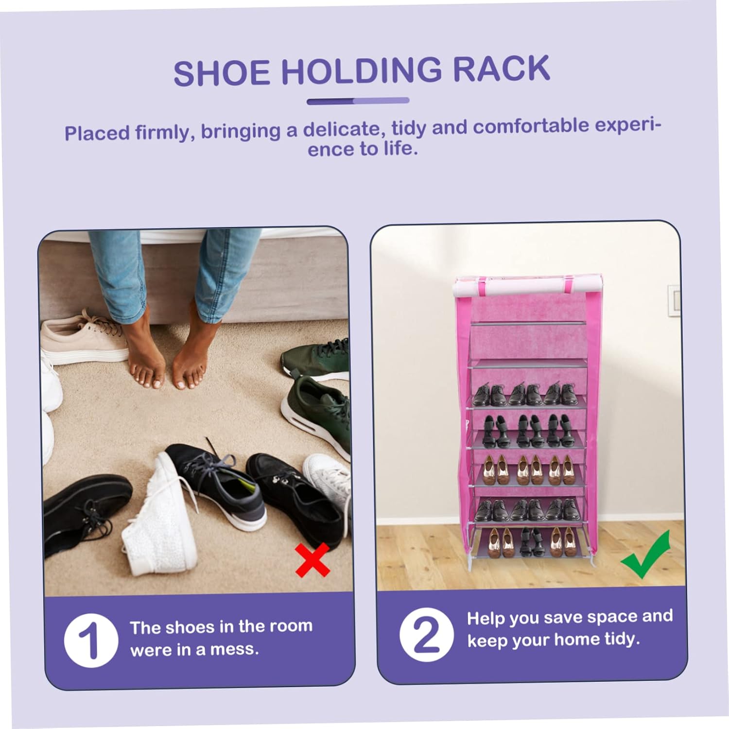 1pc Multilayer Space Saving Shoe Rack Easy Assembly Shoe Shelf Organizer for Living Room and Entryway Design for Home Storage Heart Pattern Layers Compartments