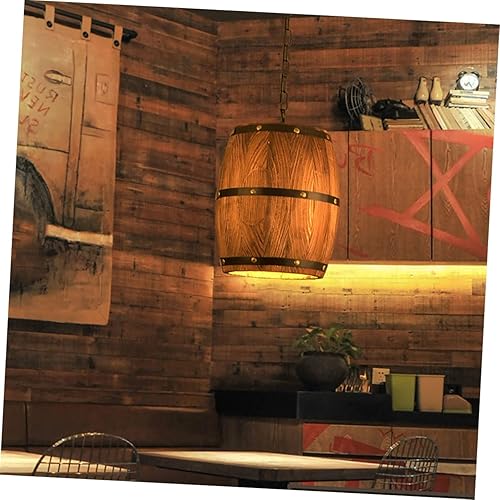 Miniatura 6 de 1 juego de lámpara de barril en forma de lámpara colgante de cabina lámpara colgante rústica de madera decoración de país francés lámpara colgante