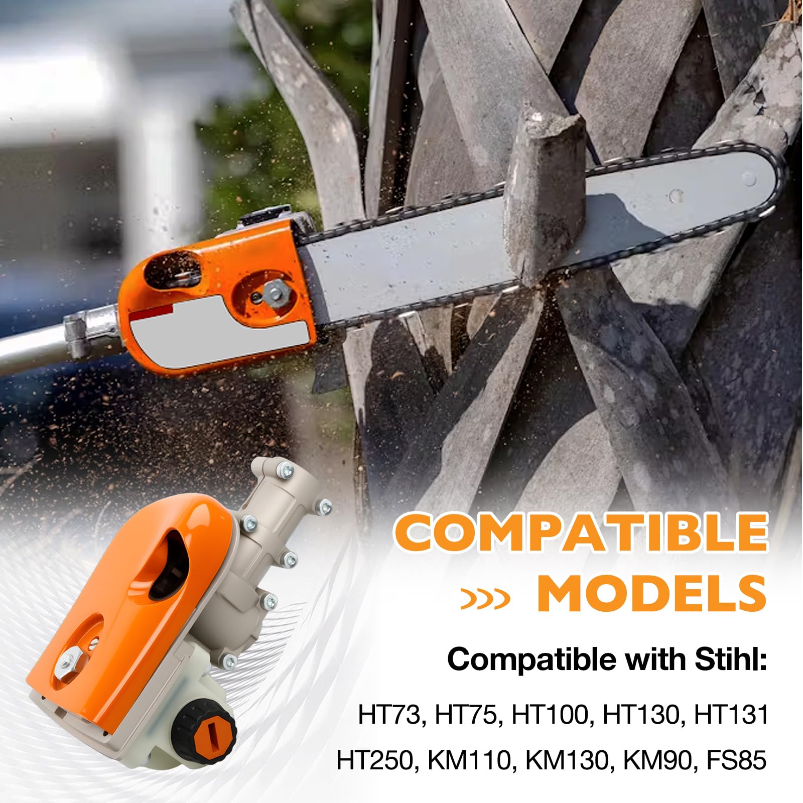 HQPASFY Sierra de poste de engranaje compatible con Stihl HT73 75 100 130 131 250, KM90 110 130, FS85, WT Spur Sprocket 3/8-6T cortador de árbol de sierra de poste de repuesto para 4182 200 0070, 4138