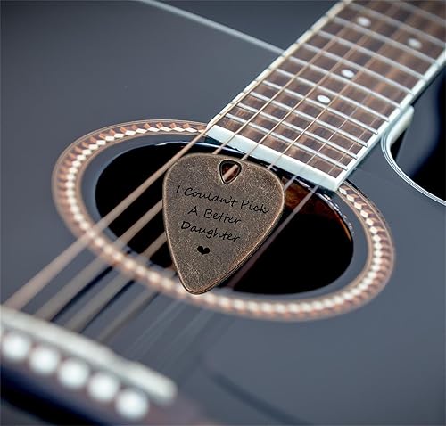 Vista 45 de JUPPE Púas de guitarra grabadas de bronce personalizadas, regalos musicales para guitarrista I'd Pick You Every Time, regalos de cumpleaños