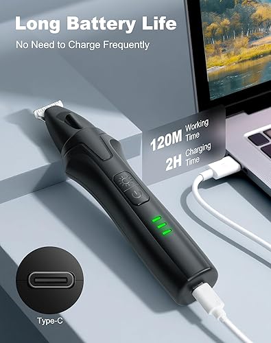 Miniatura 7 de LEYOUFU Recortadora de patas de perro con luz LED, 2 velocidades de bajo ruido para patas de perro, cortadora eléctrica inalámbrica para perros para