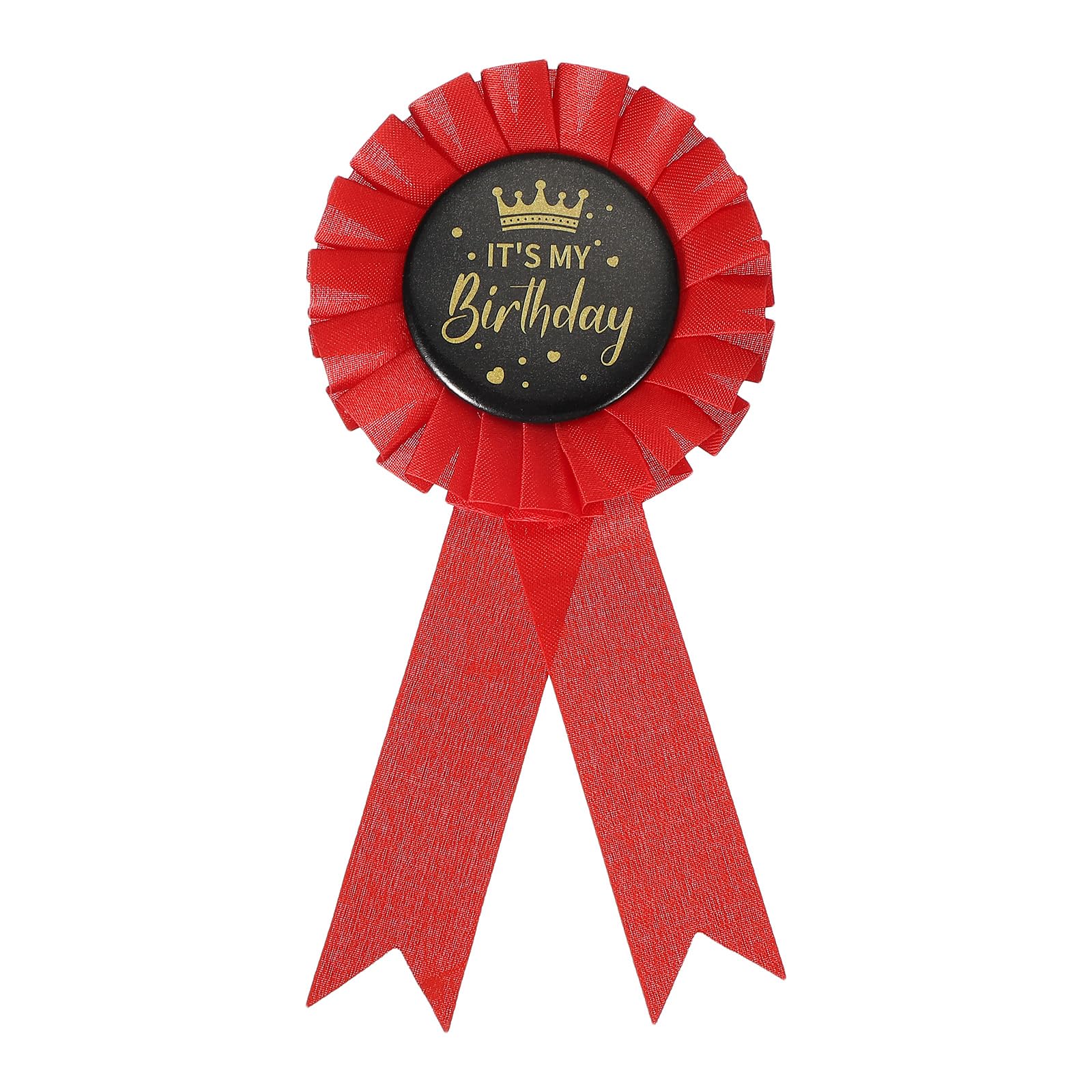 PATIKIL 6"x3" Birthday Ribbon Pin,It's My Birthday,Black/Dark Red