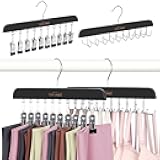 TOPIA HANGER 2 Pack Bra Hanger with 2 Pack Leggings Organizer, 2-in-1 Space Saving Hanger Neatly Store Max 40 Bras and 20 Leggings, Pants Jeans Shorts Skirt Tank Top Hangers for Closet Black CT77B