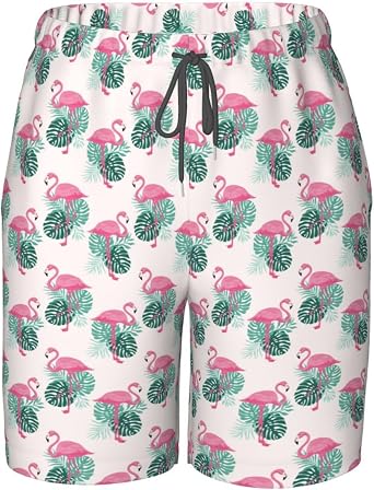 Mens Swim Trunks Quick Dry Beach Shorts with Mesh Liner Pockets