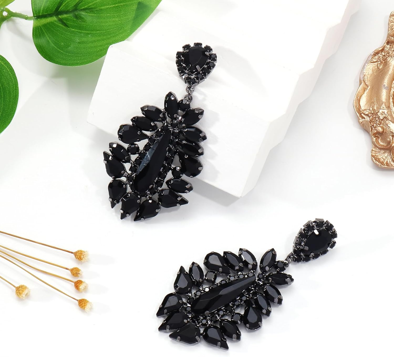 Large Rhinestone Chandelier Earrings for Women - Statement Teardrop Crystal Bridal Earrings Trendy Formal Prom Wedding Jewelry Gifts - Image 6