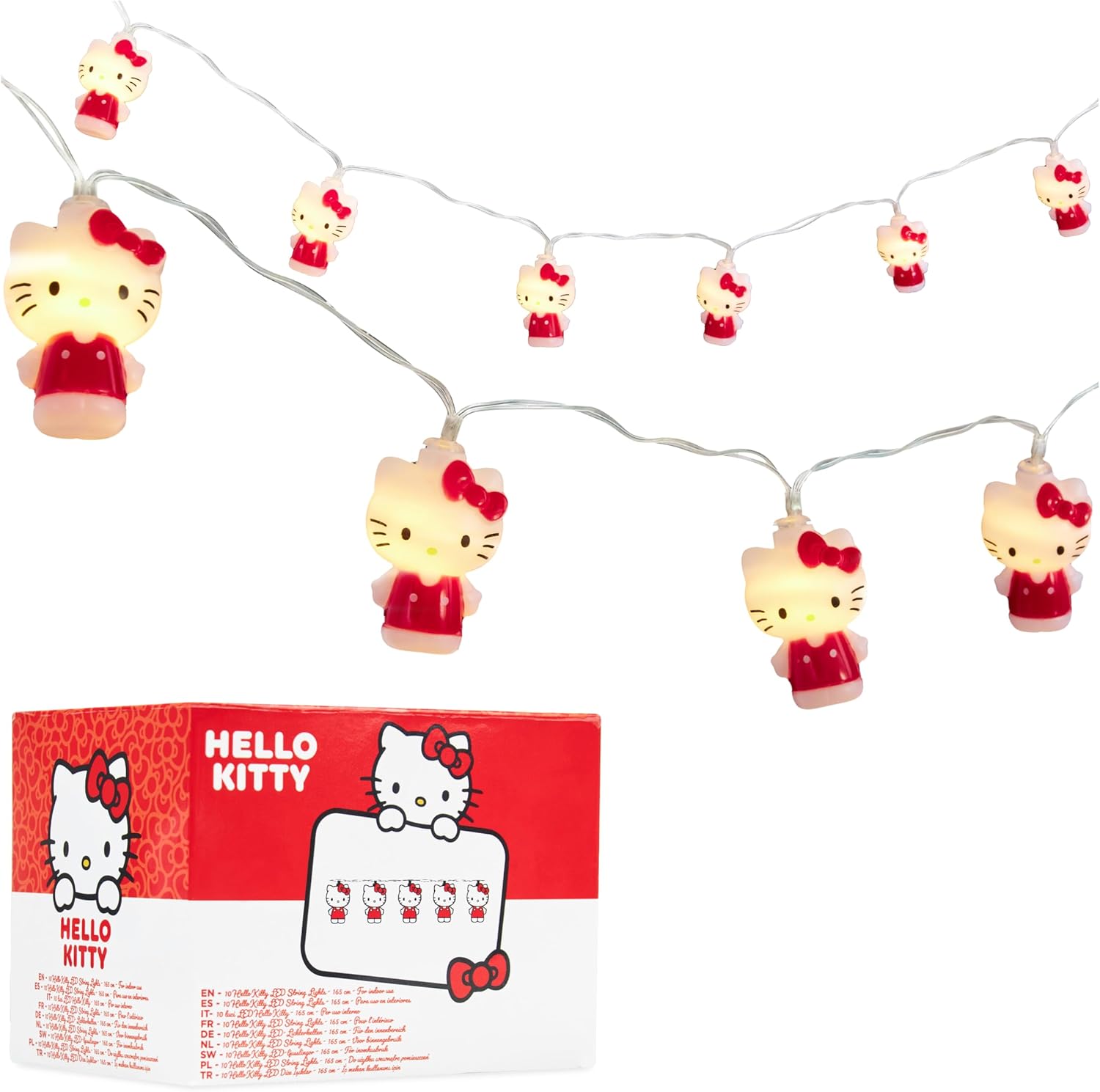 Hello Kitty Sanrio LED Lights for Bedroom String Fairy Lights for Girls Teens Kawaii Room Decor Indoor Anime Dorm Accessories Gifts for Her