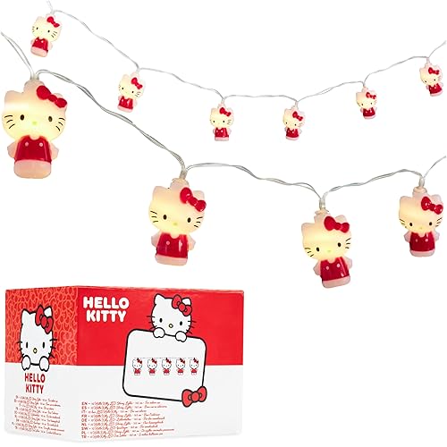 Hello Kitty Sanrio LED Lights for Bedroom String Fairy Lights for Girls Teens Kawaii Room Decor Indoor Anime Dorm Accessories Gifts for Her