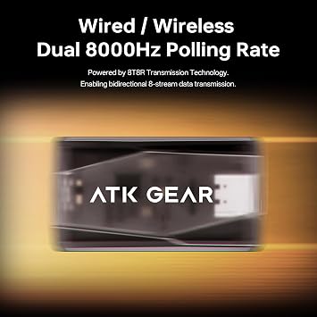 ATK Dragonfly A9 Ultra Max Kablosuz Oyun Faresi, PAW3950 Ultra Sensör, 42.000'e kadar DPI, 55g Hafif, 8K Yoklama, 800 Saat Pil Ömrü, Tamamen Yeni Nano Kaplama, Üç Modlu 2.4G/Bluetooth/Kablolu - Beyaz
