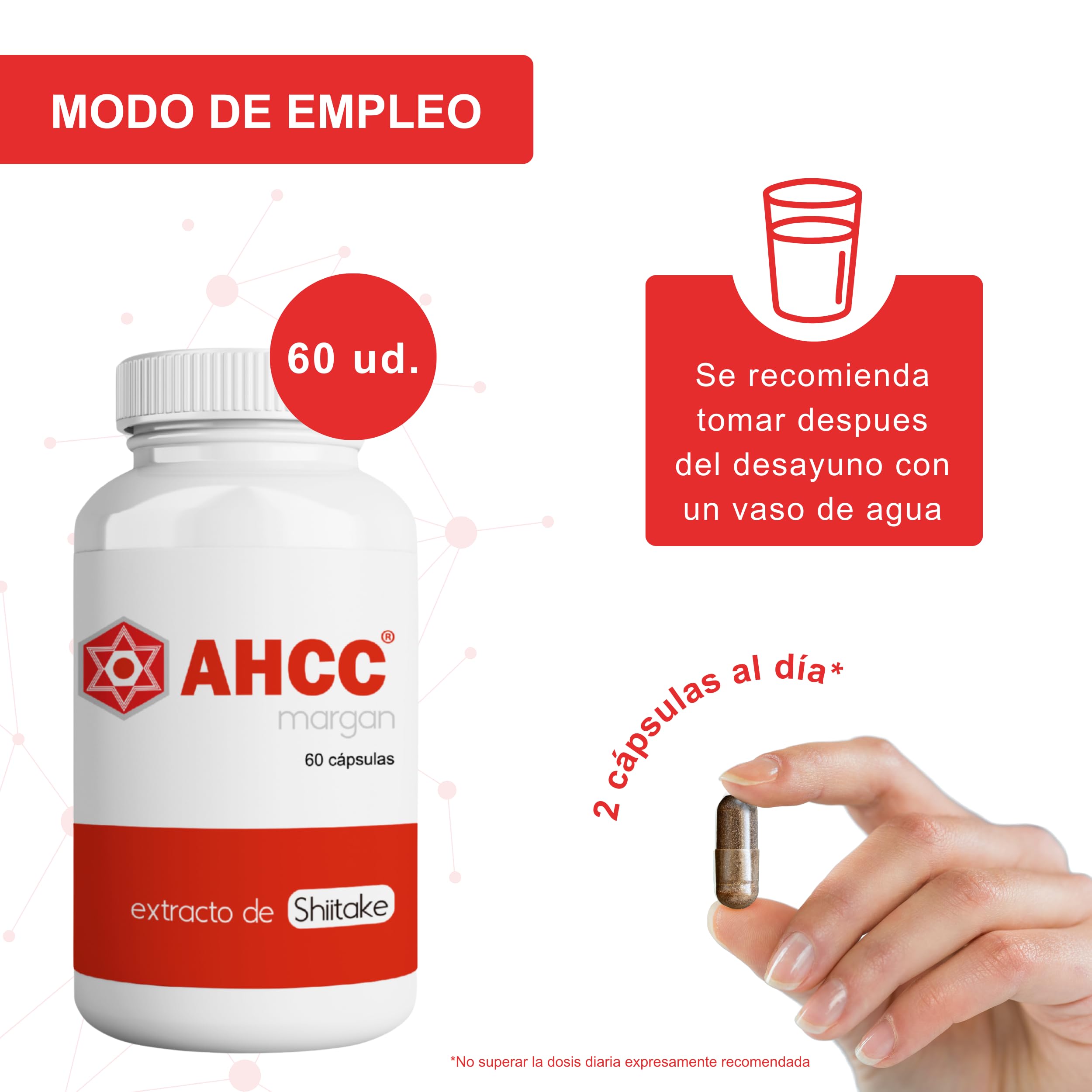 AHCC Margan® de Margan Biotech, 60 Cápsulas | AHCC®-Estándar-FG Micelio del Hongo Shiitake | Alta concentracion de Alfa Glucanos | Hongos Medicinales para Sistema Inmunológico y Defensas