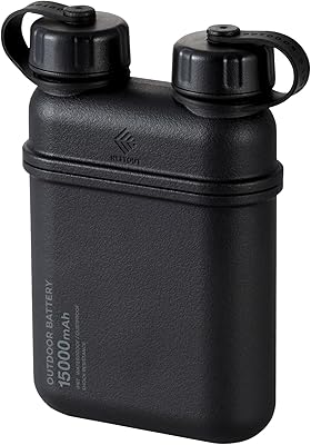 ELECOM NESTOUT Rugged Power Bank, 15000mAh Outdoor Charger, 32W USB C Fast Charging PD, Waterproof IP67, Heavy Duty Shockproof, Tactical Battery Pack for iPhone Tablet Hiking Camping Survival Black