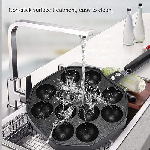 Miniatura 5 de Sartén Takoyaki de aluminio, 12 cavidades, bolas de pulpo, huevos para hornear, herramientas de cocina casera para estufa de gas, estufa de cerámica