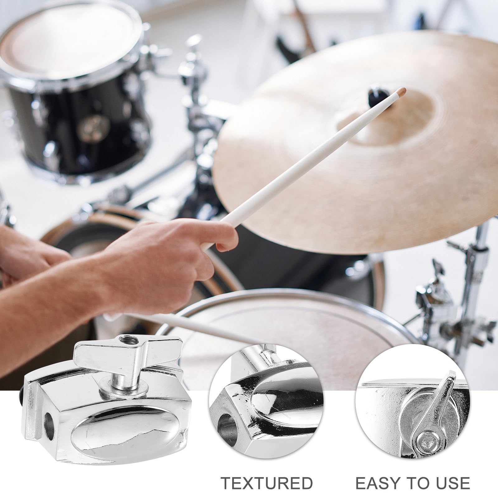 Support de Tom en Alliage Argenté, Amovible, pour Batterie et Caisse Claire, Accessoire de Remplacement pour Tom Basse et Grosse Caisse