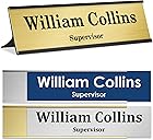 Office Name Plate for Desk, Desk Name Plate Personalized, Custom Door Name Plate for Doors, Wall, Offic, Wall Holder, Laser Engraved, 2" x 8", 18 Color Options, Made in USA by My Sign Center.