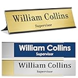 My Sign Center Custom Desk/Wall Name Plate - Personalized, Laser Engraved, 2