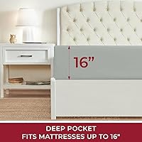 Vista 143 de Mellanni California King Fitted Sheet - Iconic Collection Bedding Sheets with up to 16 inch Deep Pocket - Soft & Cooling - Fade & Stain Resistant