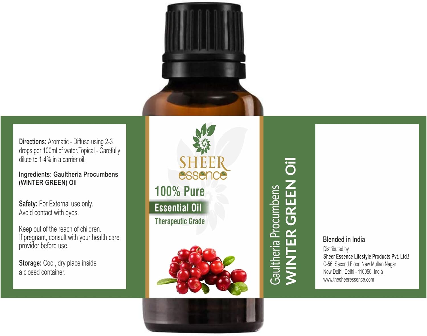 Winter Green Oil -(Gaultheria Procumbens)- Essential Oil 100% Pure Natural Undiluted Uncut Therapeutic Grade Oil 8.45 Fl.OZ