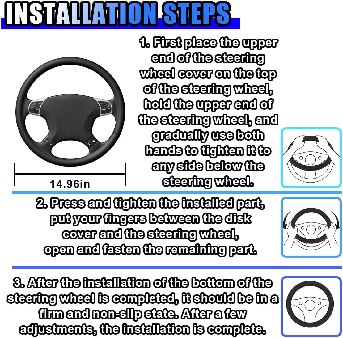 3PCS Silicone Car Steering Wheel Cover Set, Anti-Slip Car Steering Wheel & Handbrake & Gear Shift Cover, Universal Auto Interior Decoration Protector for Most Vehicles (Yellow) - Image 6