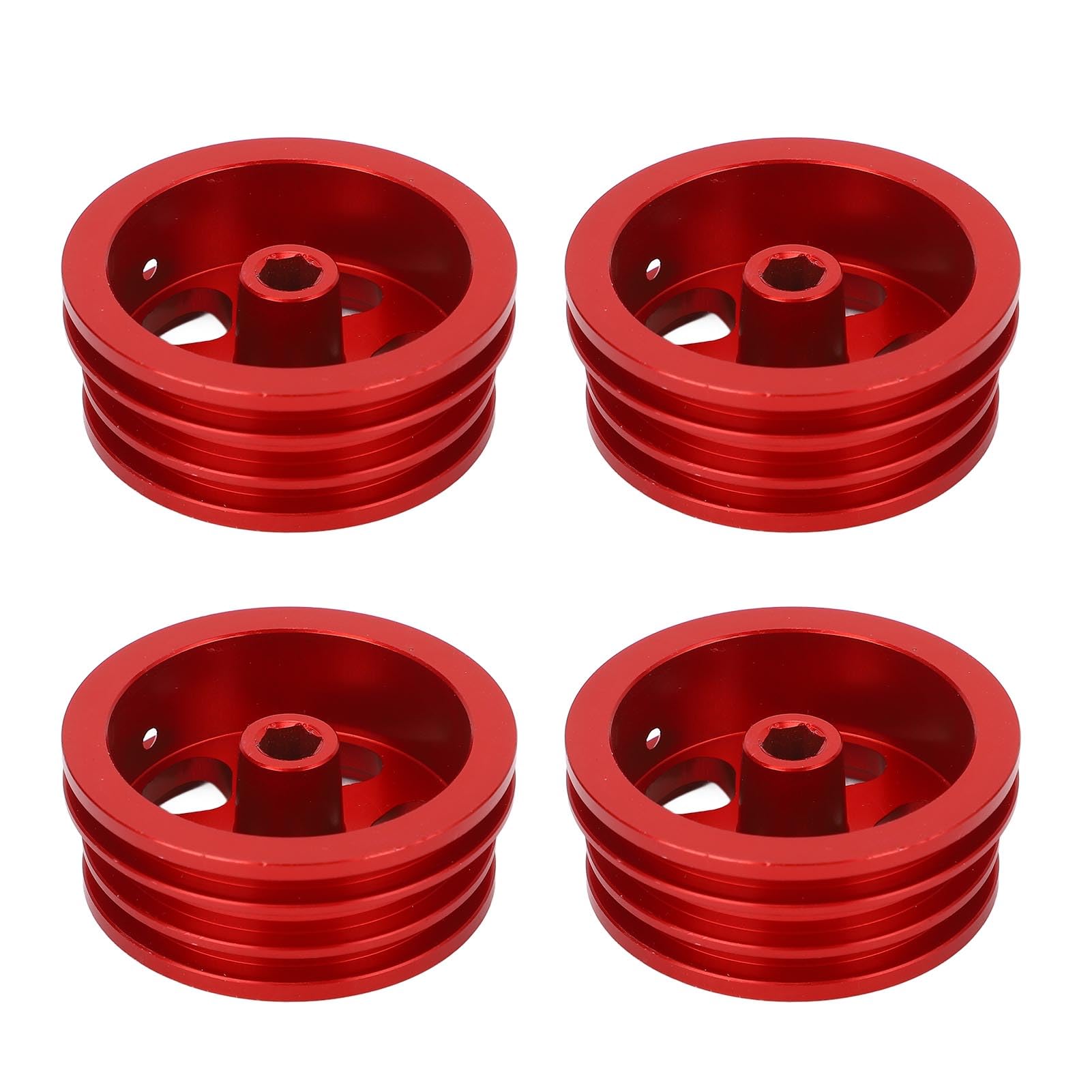 RiToEasysports Aluminum Alloy Wheel Rim for MN82 LC79 RC Car, 6 Spoke Design 20mm, with Sturdy Metal Hub, Easy Install (Red)