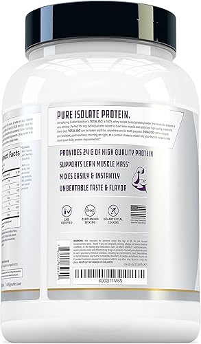 Vista 2 de Total ISO Whey Isolate Protein Powder: Batido de proteína de suero de leche de mejor sabor con 100% aislado de proteína de suero de leche, mezcla