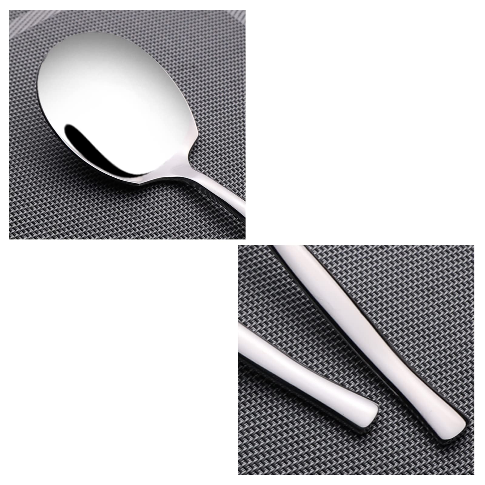 Qskely 6-Piece Stainless Steel Buffet Serving Spoon, Large Serving Spoons, Silver - Image 3