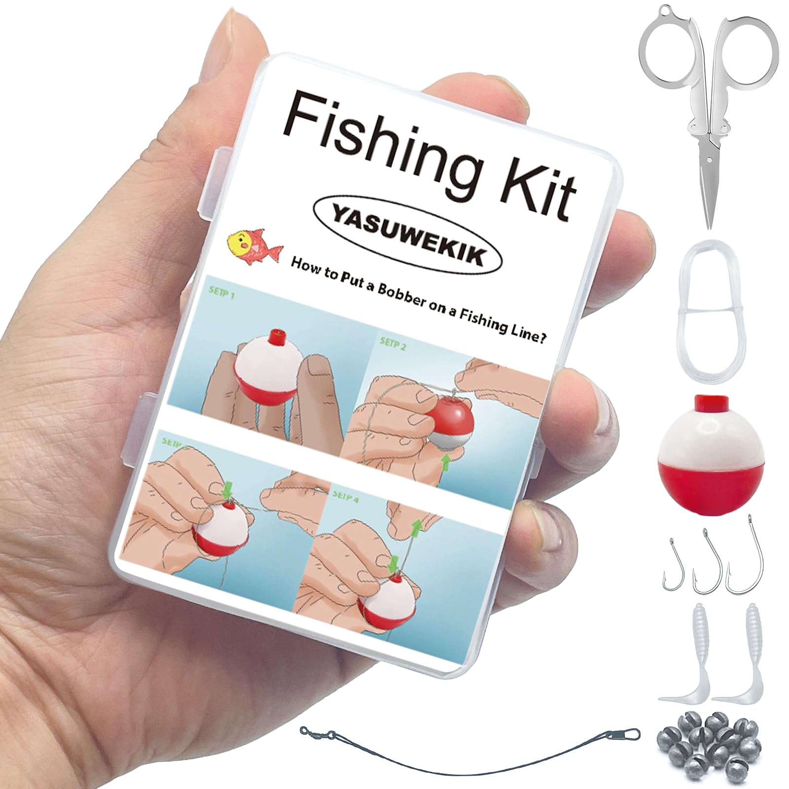 Mini Fishing Kits Bulk Small Emergency Survival Fishing Kits Outdoor Compact Fishing Tackle Kits with Case for Beginner Christmas Shoebox Fillers for Age 9-14 Fishing Party Favors